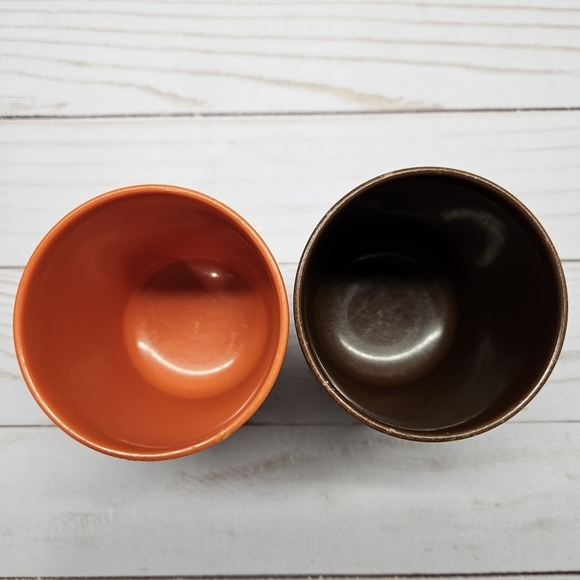 Tupperware Cup Tumblers Small 6 oz Juice #1251 Harvest Brown Orange Vintage 70s - Picture 4 of 7